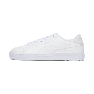 Puma Vikky Leather Sneaker In White- White- Silver-gray Violet