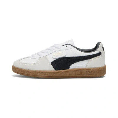 Puma White & Gray Palermo Leather Sneakers In White-vapor Gray-gum