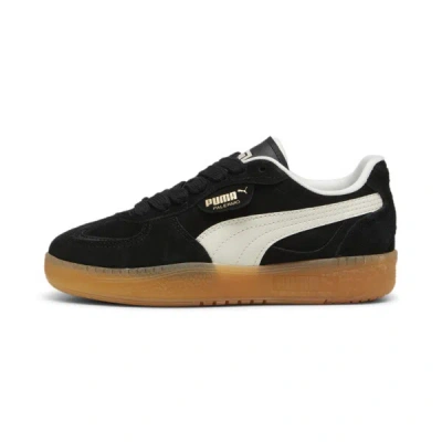 Puma Palermo Moda Suede Sneakers In Black-frosted Ivory- Gold