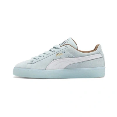 Puma Suede Nyc Women's Sneakers In Frosted Dew- White-haute Coffee- Silver