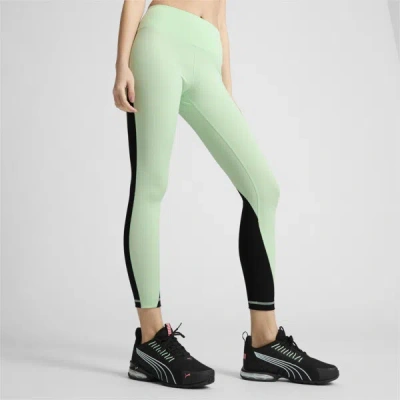Puma Train All Day Women's 7/8ths Training Tights In Fresh Mint- Black