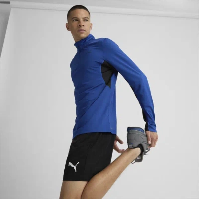 Puma Run Favorite 2-in-1 Mens Logo Sport Shorts In Cobalt Glaze- Black