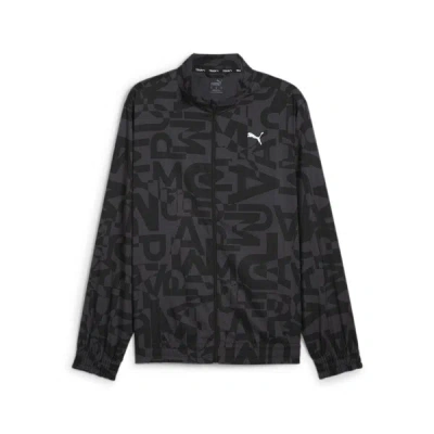 Puma Fit All-over Print Jacket Men In Black
