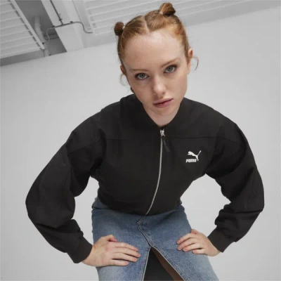 Puma Classics Shiny Women's Bomber Jacket In Black