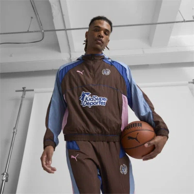 Puma Mens  Hoops X Kidsuper Track Jacket In Chestnut Brown