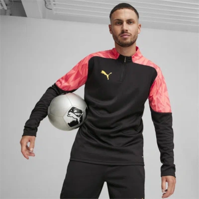 Puma Individualfinal Forever Faster Men's Quarter-zip Soccer Top In Black-sunset Glow