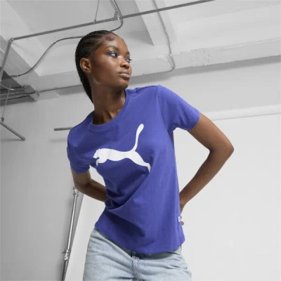 Puma Essentials Big Cat Logo Women's T-shirt In Lapis Lazuli