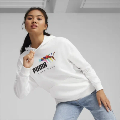 Puma Ess+ Love Wins Women's Hoodie In White
