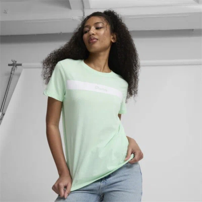 Puma Upfront Line Logo Women's T-shirt In Fresh Mint