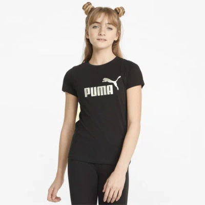 Puma Essentials Logo T-shirt Big Kids In Black