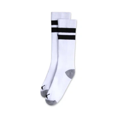 Puma Men's Extended Terry Crew Socks (1 Pair) In White / Black
