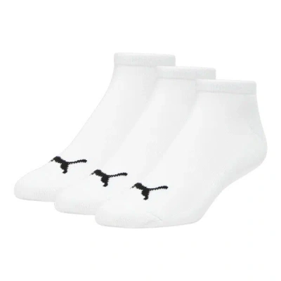 Puma Men's Half-terry Low Cut Socks (3 Pairs) In White Traditional