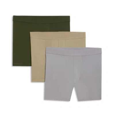 Puma Men's Ultra Soft Boxer Briefs 3 Pack In Olive / Khaki
