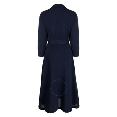 Lacoste Logo-appliqué Cotton Dress In Blue