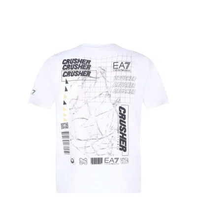 Emporio Armani Crusher Graphic Print T-shirt In White