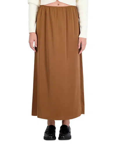 Point Satin Maxi Skirt In Nutshell