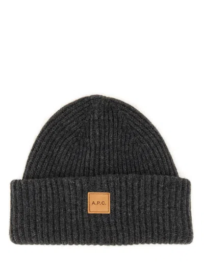 Apc Beanie Hat With Logo In Gray