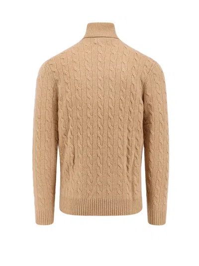 Polo Ralph Lauren Long Sleeves Pullover Wool Cashmere In Beige