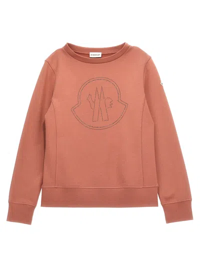 Moncler Rhinestone Sweatshirt In Pink