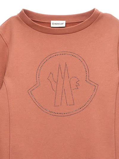 Moncler Rhinestone Sweatshirt In Pink