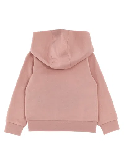 Moncler Logo Embroidery Hoodie In Pink