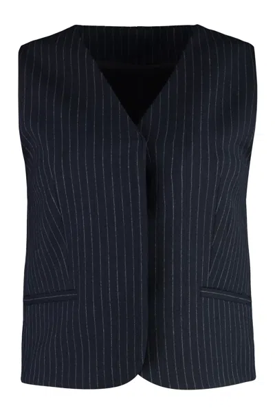 Shop Calvin Klein Single-breasted Vest In Blue