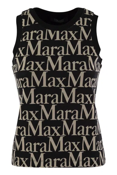 Shop 's Max Mara Ufo - Printed Scuba Top In Black