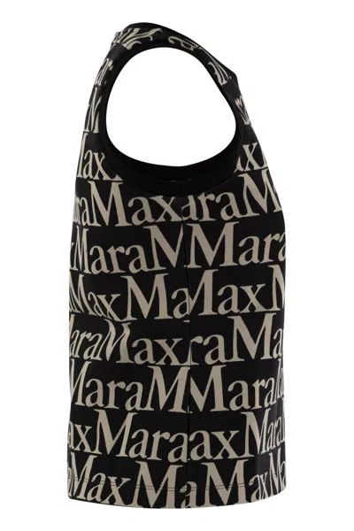 Shop 's Max Mara Ufo - Printed Scuba Top In Black