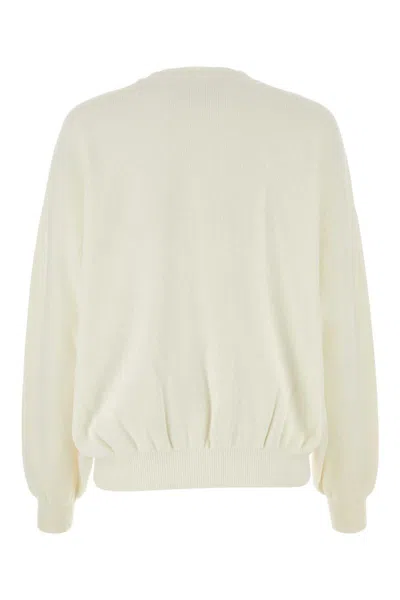 Alexander Wang Ivory Stretch Polyester Blend Sweater In White