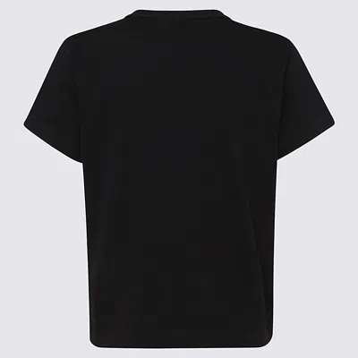 Alexander Wang Essential Jersey Shrunk Tee With Puff Logo Black In Black