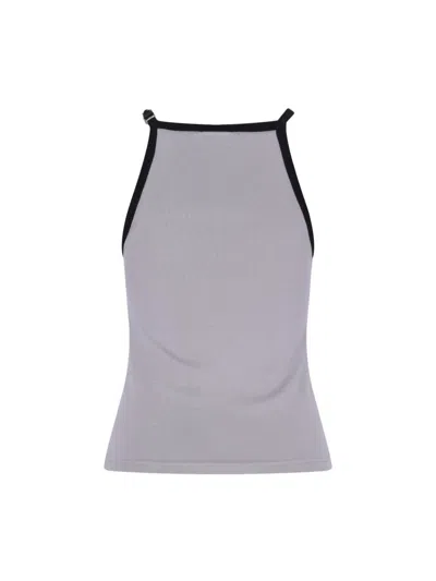 Courrèges Logo Tank Top In Gray
