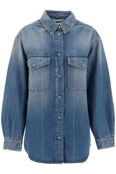 Shop Closed Denim Overshirt Made Of Recycled Cotton Blend In Blue