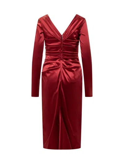 Dolce & Gabbana Woman Midi Dress Red Size 6 Acetate, Polyamide, Elastane In Red