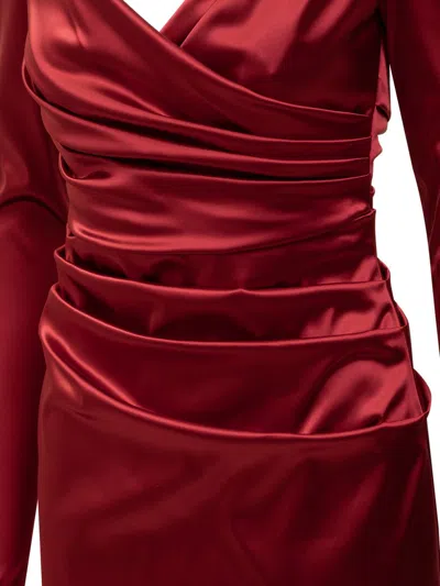 Dolce & Gabbana Woman Midi Dress Red Size 6 Acetate, Polyamide, Elastane In Red