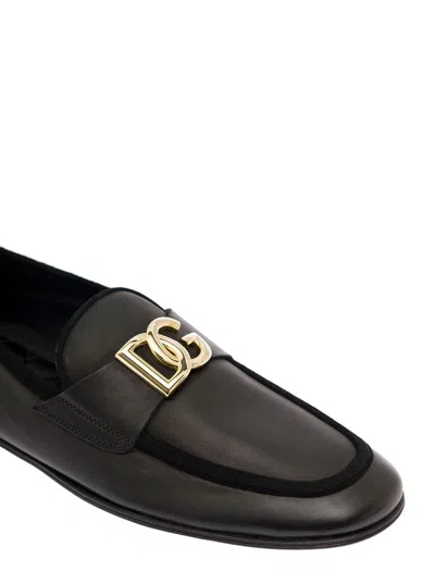 Shop Dolce & Gabbana Ariosto Leather Loafers In Black