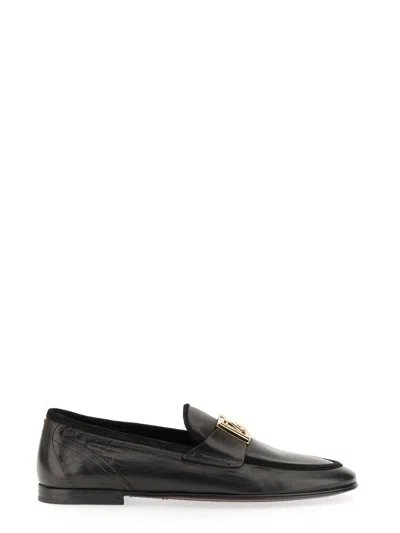 Shop Dolce & Gabbana Ariosto Leather Loafers In Black