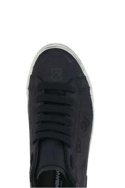 Dolce & Gabbana Low-top Sneakers Vintage Effect In Black