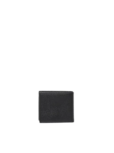 Dolce & Gabbana Black Textured Calf Leather Bi-fold Wallet In Black