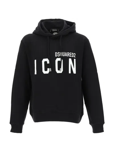 Shop Dsquared2 Hooded Sweatshirt "icon Big" In Black