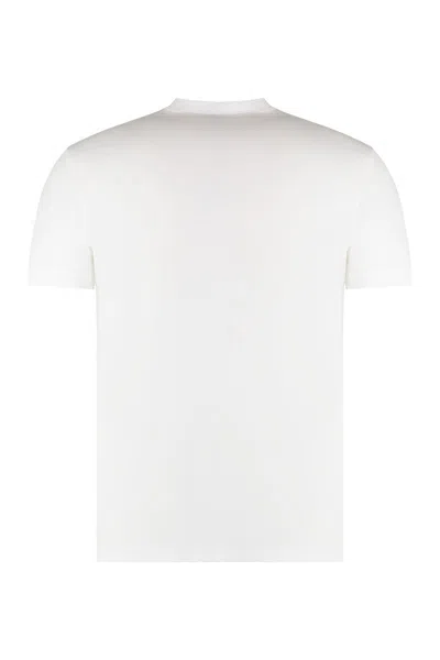 Giorgio Armani Men Stretch Viscose Jersey Crew Neck T-shirt In White