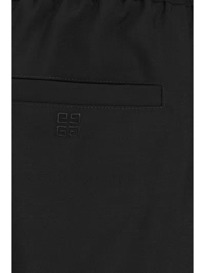 Givenchy Black Jogger Pants With Elastic Waistband In Wool And Mohair Man In Black