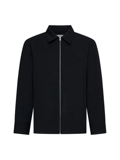 Shop Jil Sander Zippered Overshirt In Black