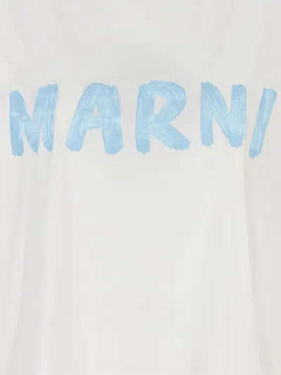 Shop Marni Cotton Jersey T-shirt With  Print In White