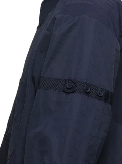 Thom Browne Oversized Blue Shirt With Patch Pockets In Polyamide Blend