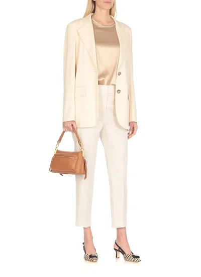 Shop Peserico Trousers Beige