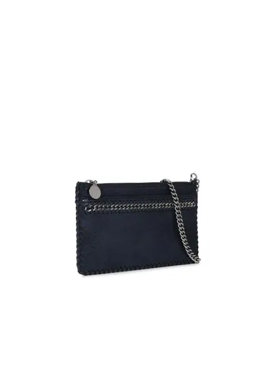 Shop Stella Mccartney Blue Recycled Polyester 'falabella' Mini Clutch Bag