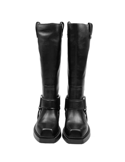 Vic Matie Pampas High Heels Boots In Black Leather In Black