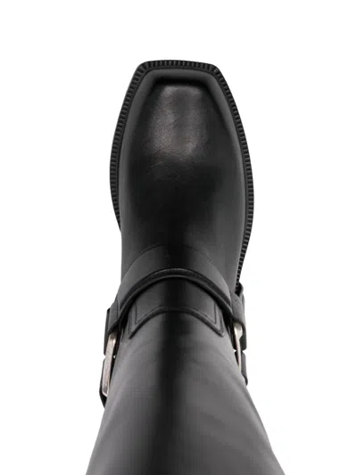 Vic Matie Pampas High Heels Boots In Black Leather In Black