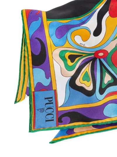 Pucci Orchidee-print Silk-twill Cap In Red