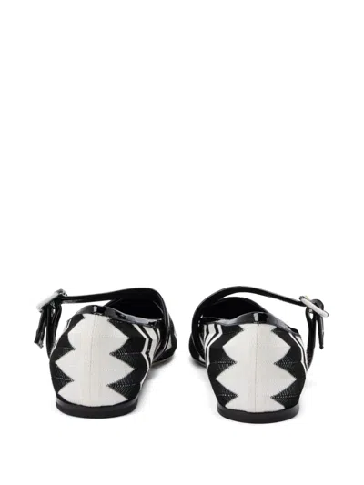 Missoni Zigzag-pattern Ballerinas In White